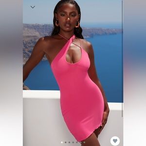 Oh Polly asymmetric pink mini dress💓